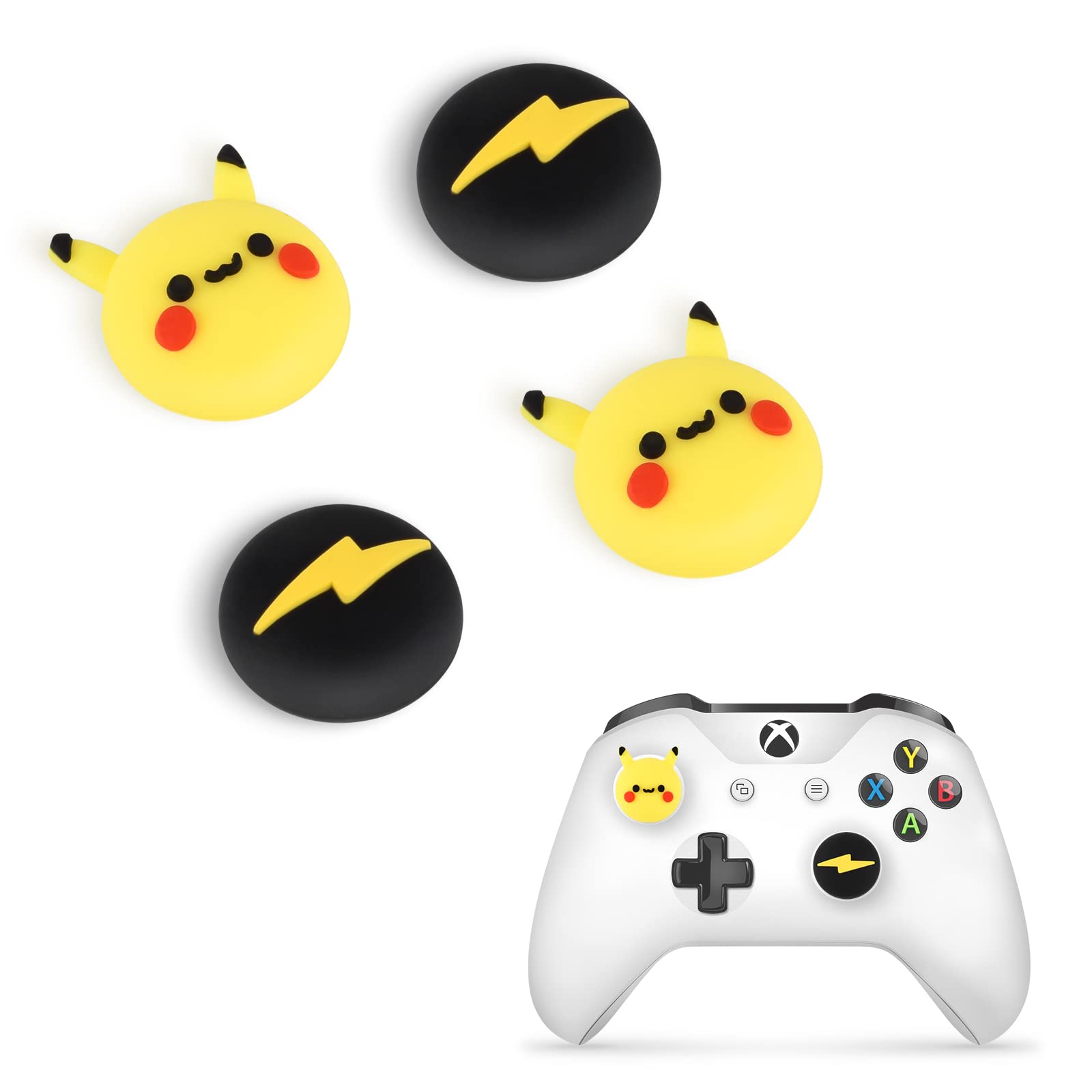 DLseego Anime Themed Cute Squirrel Thumbstick Grip Caps Set for PS5, PS4, Xbox 360, Xbox One Controller - 4PC Joystick Protector Accessories for Enhanced Gaming Comfort - Perfect for Long Gaming Sessions and Anime Lovers