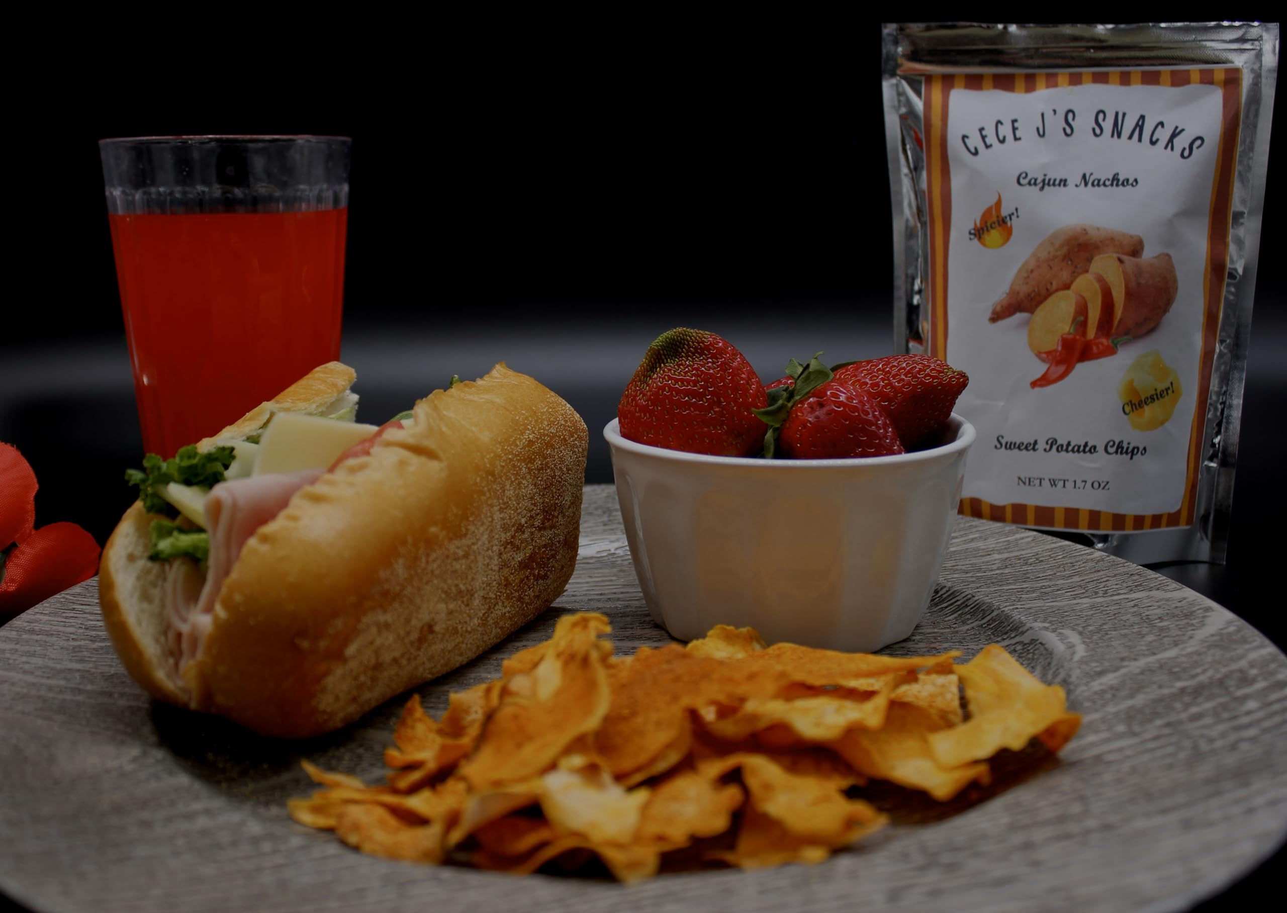 CeCe J's Snacks Cajun Nacho Sweet Potato Chips - Dehydrated Vegetable Snacks - 100% Real Veggie Chips - Gluten Free & Non-GMO - 1.7oz Bags (12 Pack) - Perfect for Lunchboxes, Parties & Healthy On-the-Go Snacking
