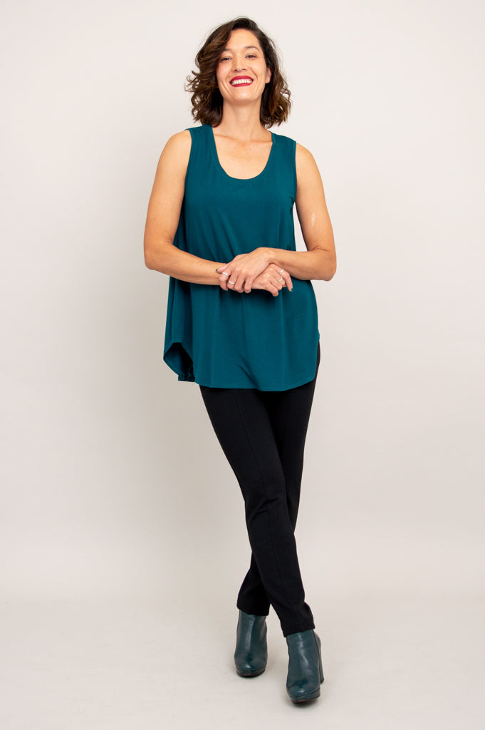 Eco-Friendly Bamboo Jazz Tank Top for Women - Soft & Breathable Teal Casual Wear - Perfect for Yoga, Gym & Summer Outfits