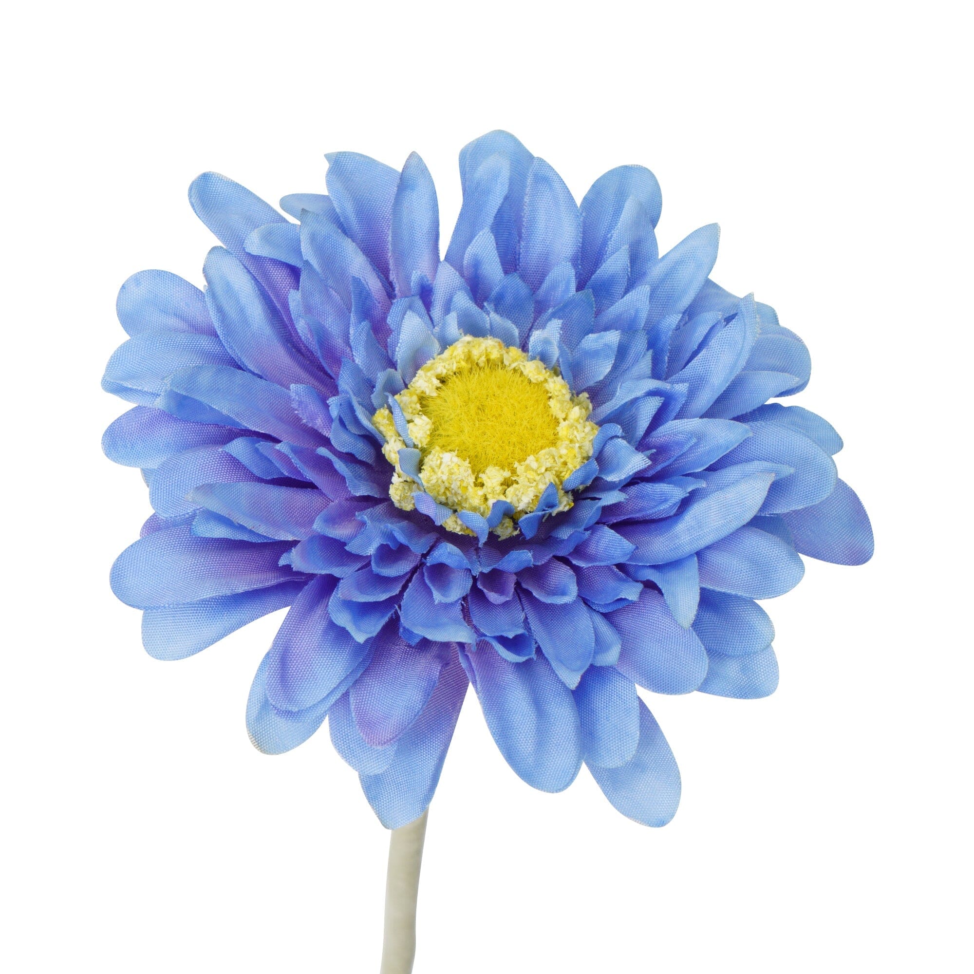 Blue Gerbera Daisy Artificial Flowers - Small Fake Floral Decor for Home, Wedding, Office & Party Arrangements