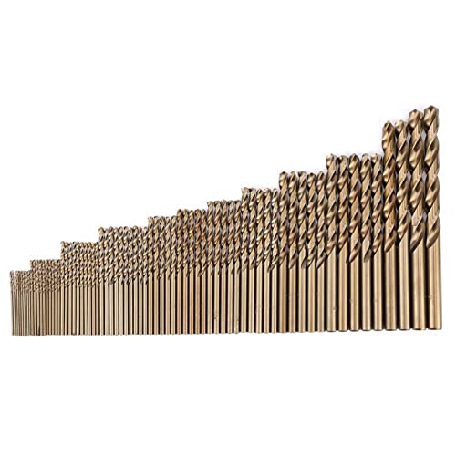 High-Speed Steel M35 Cobalt Twist Drill Bit Set - 74pcs in 12 Sizes for Stainless Steel & Cast Iron - Heat Resistant HSS Cobalt Drill Bits with Straight Shank for Metalworking, Woodworking & DIY Projects