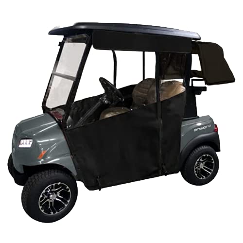 EZGO RXV Golf Cart Cover – 3-Sided Track Style Waterproof Marine Vinyl Cover – Fits Golf Bags, Utility Box & Rear Seats – Perfect for Outdoor Storage & Weather Protection
