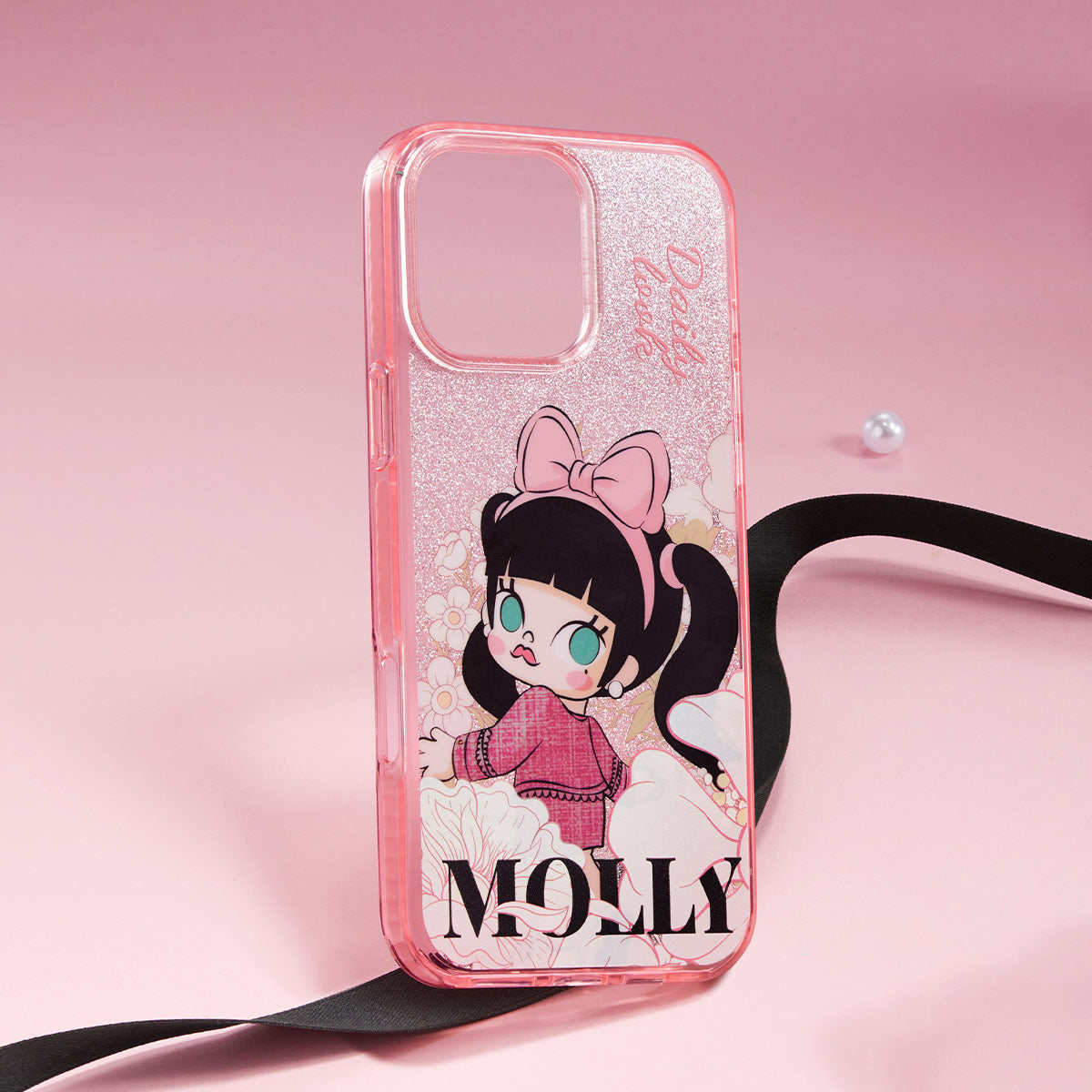 POP MART MOLLY Daily Look Series Cute Cartoon iPhone Case - Trendy Protective Cover for iPhone 13/14/15 Pro Max - Perfect Gift for Anime Fans & Kawaii Lovers (Home, Office, Travel)