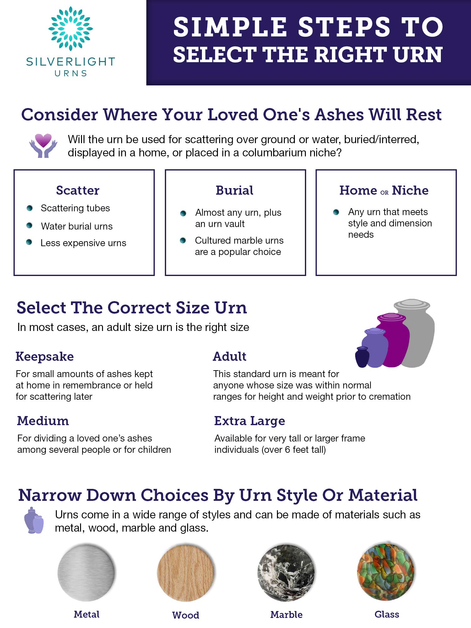 Dark Amethyst Cremation Urn for Ashes - Elegant Aluminum Purple Urn for Adults (10.5 Inches) - Perfect for Memorial Services & Home Display