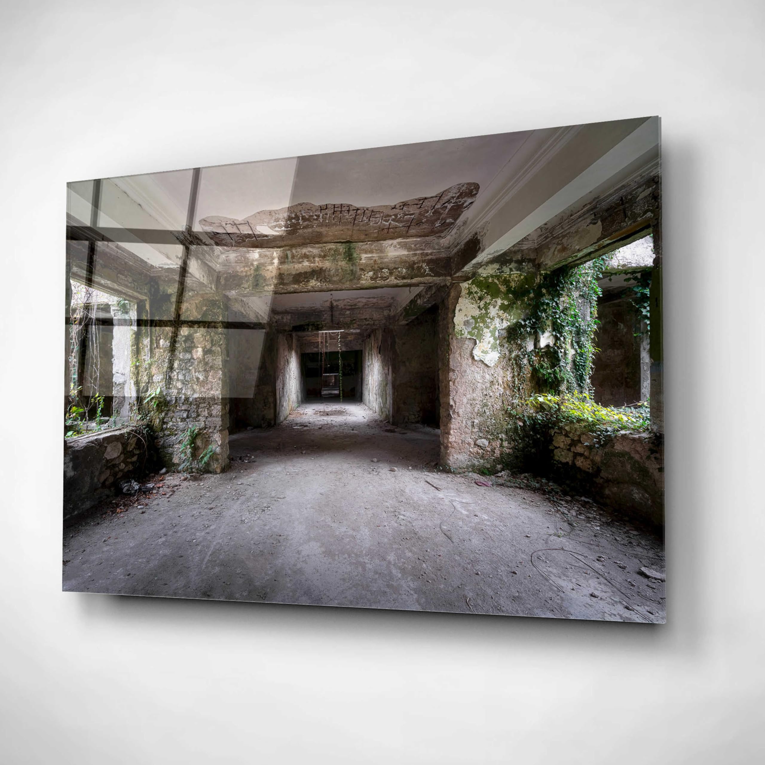 Scary Dark Hall Acrylic Glass Wall Art by Roman Robroek - 24x16 Inches Modern Horror Painting for Living Room, Bedroom & Office Decor