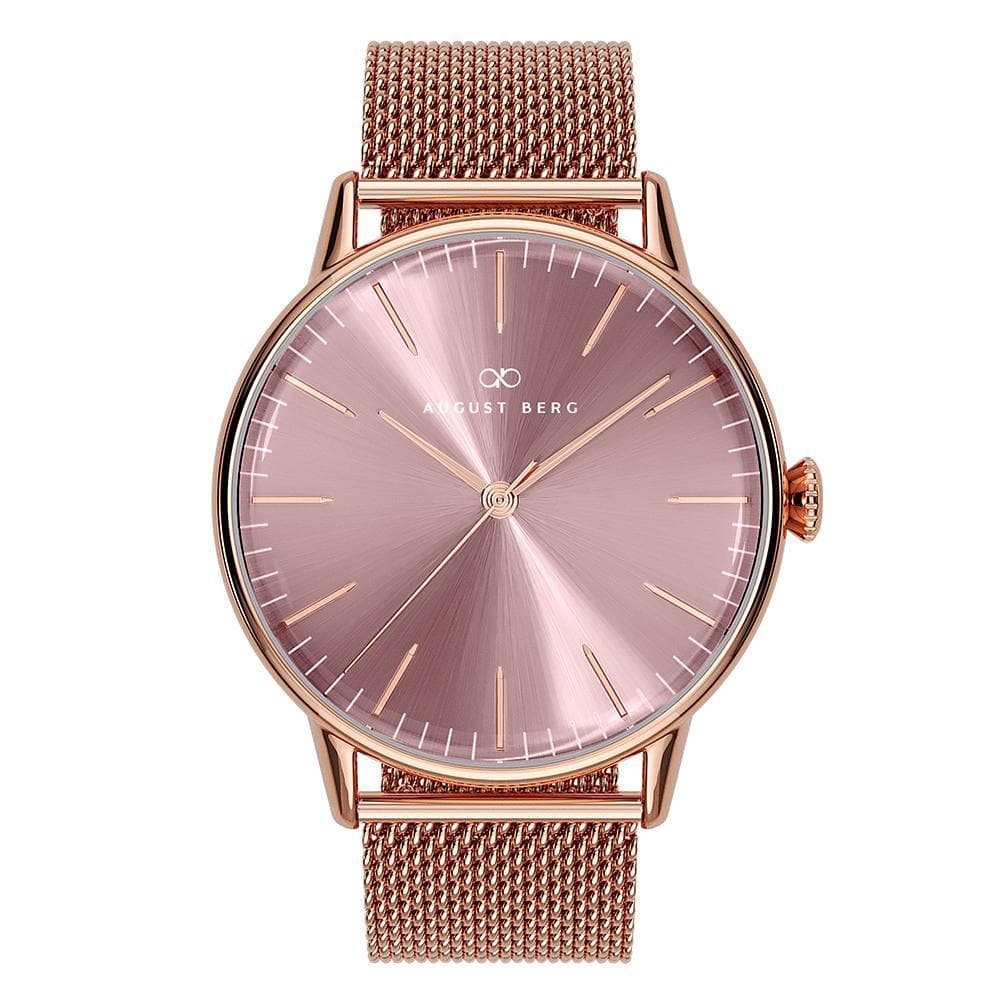 August Berg Serenity Rose Gold Women's Watch with Milanese Strap - 32mm Rose Gold Dial | Elegant Dress Watch for Women, Perfect for Office, Wedding & Special Occasions