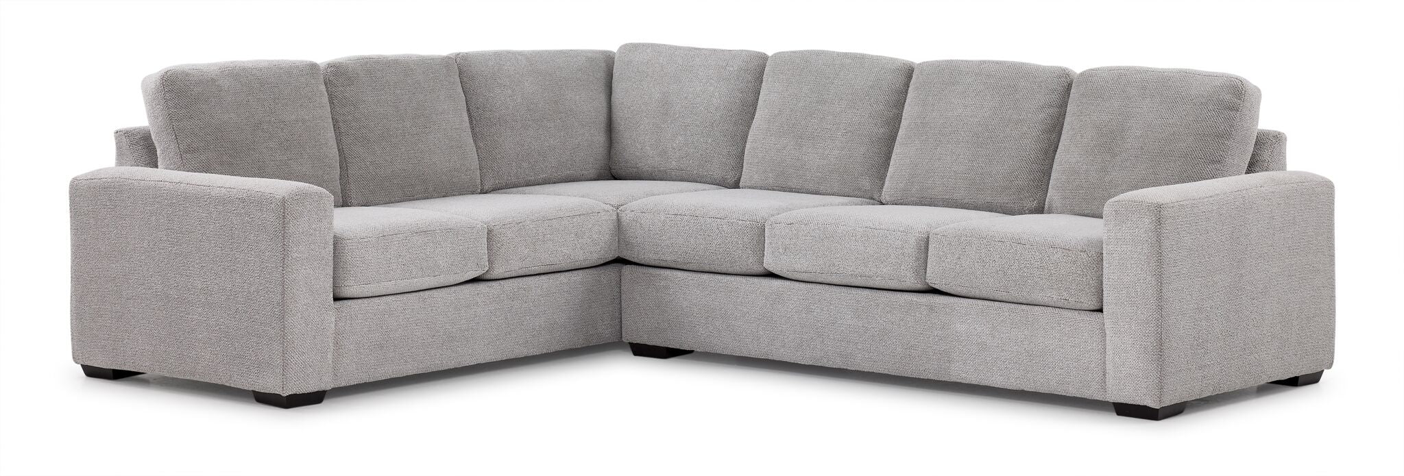 Celeste 2-Piece Right Facing Sectional Sofa Set in Snoopy Grey - Perfect for Living Room, Family Room & Small Spaces
