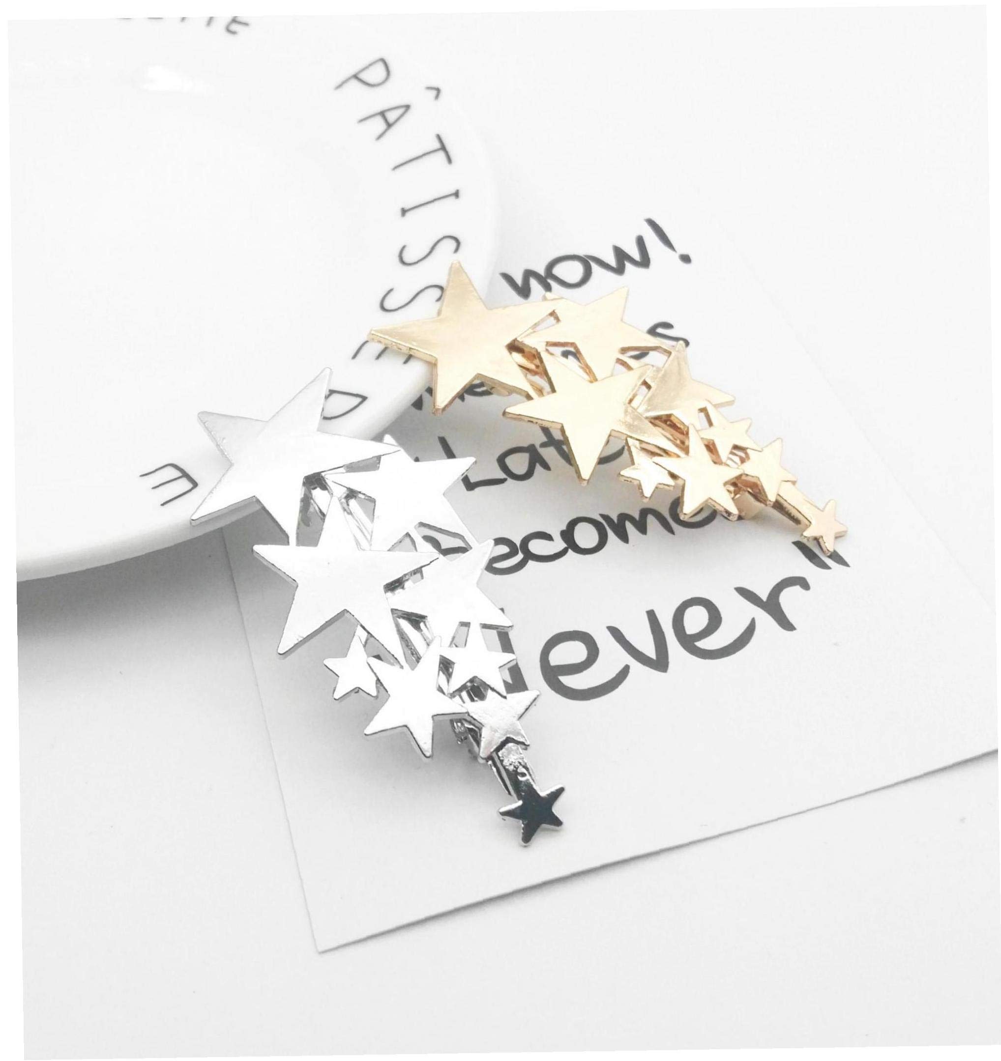 1pc Silver Alloy Star Hair Clip for Women - Cute Hairpin Hair Ornament Jewelry for Party, Wedding, Cosplay & Everyday Styling