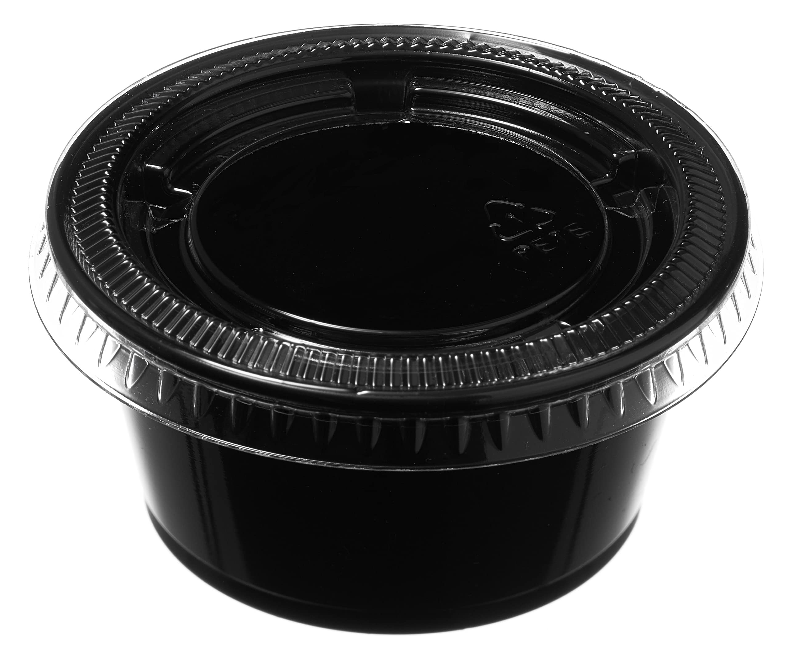 1 Oz Leak Proof Black Plastic Condiment Cups with Lids - 1000 Pack of 1 Ounce Souffle Containers for Sauces, Dressings, Jello Shots, Slime Storage, Food Samples | Ideal for Restaurants, Catering, Parties & DIY Crafts