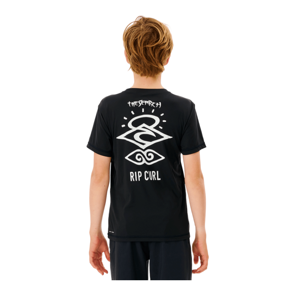 Rip Curl Icons Surflite Short Sleeve UV Rashguard for Boys (8-16 Years) - Sun Protection Swim Shirt for Surfing, Swimming & Beach Activities