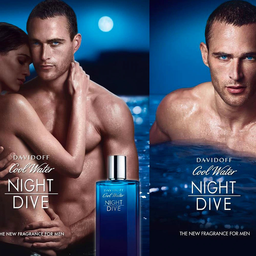 Cool Water Night Dive 4.2 oz Eau de Toilette for Men - Fresh Aquatic Cologne for Evening Wear, Date Nights & Special Occasions
