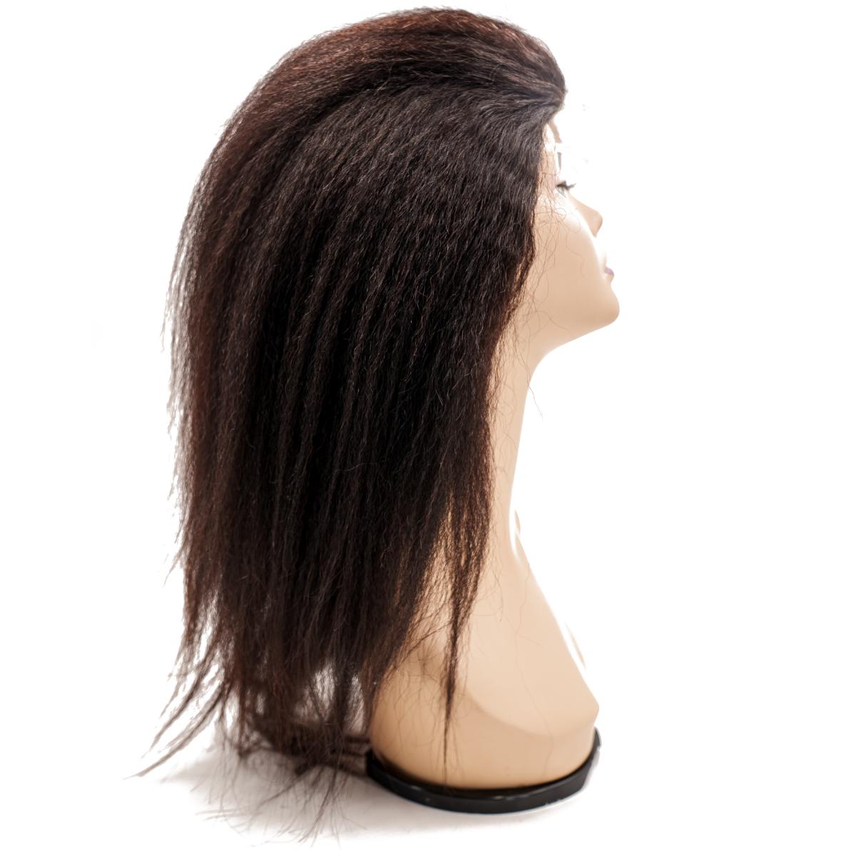 Kinky Straight Silicone Skin Medical Wig for Women - Natural Looking Human Hair Lace Front Wig for Alopecia & Hair Loss - Perfect for Daily Wear, Cosplay & Special Occasions