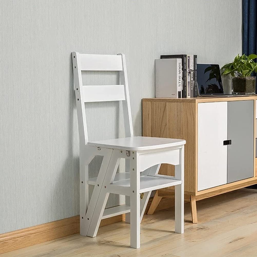 **Wooden Step Stool for Kids & Adults - 3-Step Folding Stool, Portable Stepladder with 150kg Weight Capacity - Perfect for High Beds, Bathrooms, Kitchens & Home Storage**