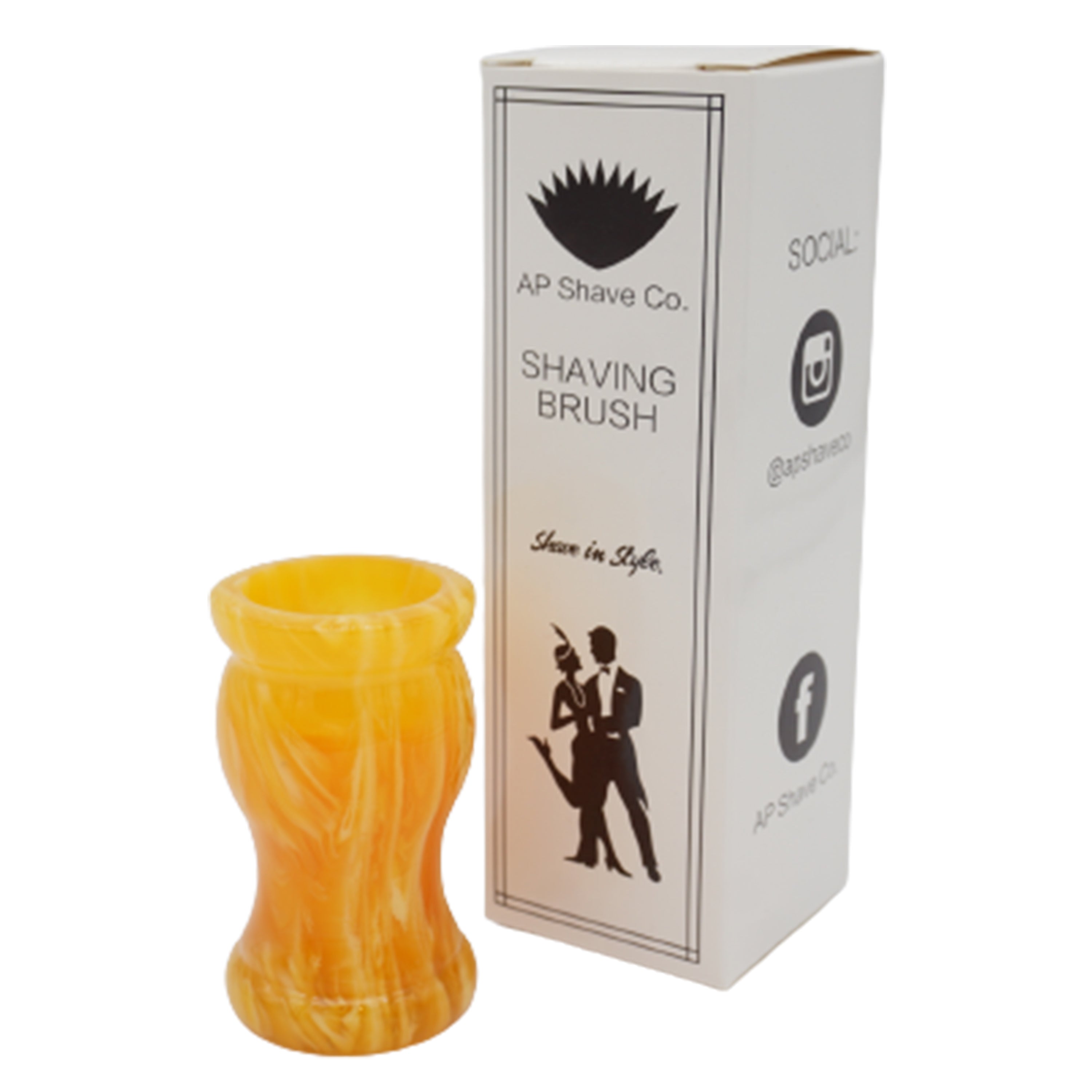 Premium Amber Handmade Shaving Brush Handle - Fits 24mm & 26mm Knots - Perfect for Wet Shaving & Grooming Gifts