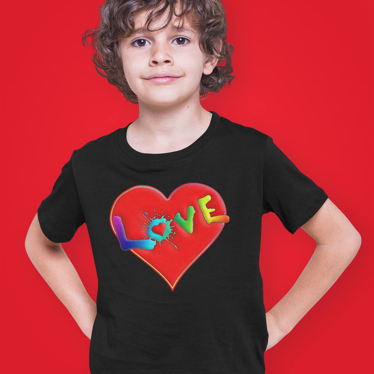 Boys Valentine Shirt with Heart - Kids Love Tee for Valentine's Day Gifts