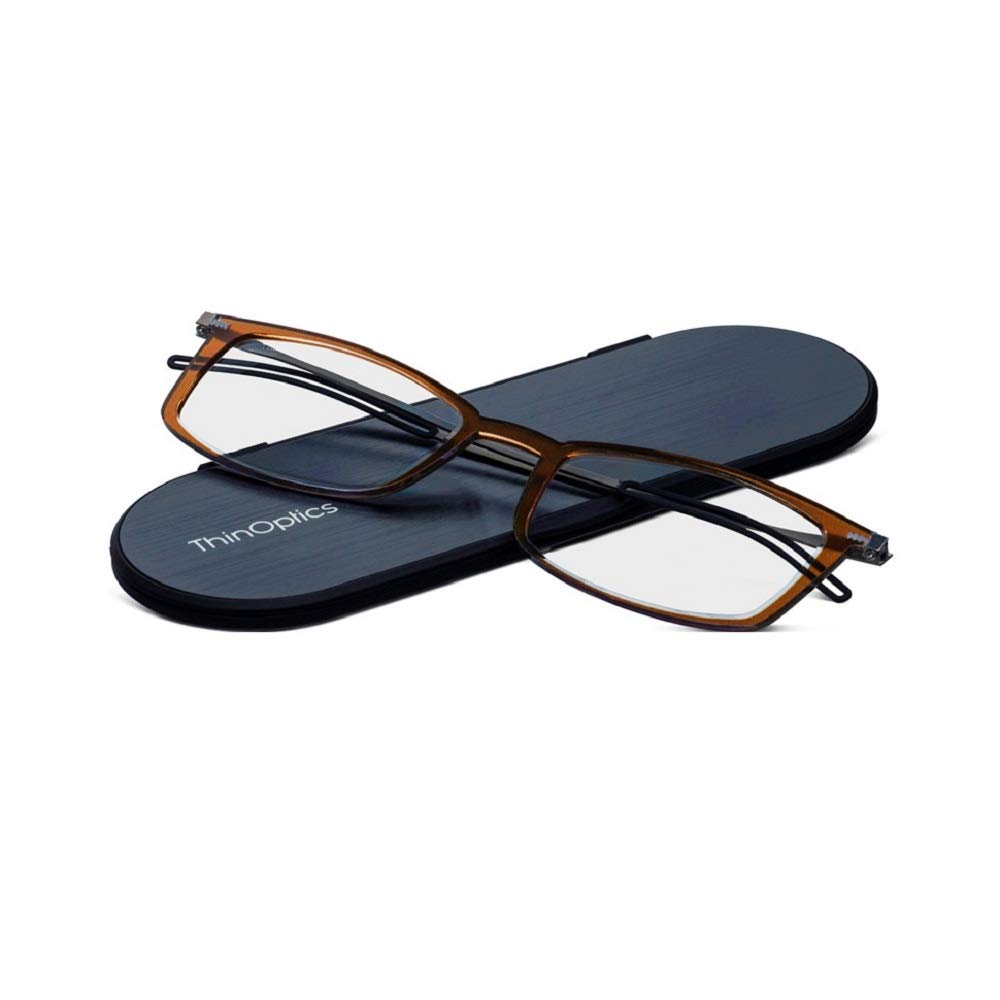 ThinOptics Rectangular Reading Glasses - Lightweight & Stylish Readers for Men & Women - Perfect for Reading, Work, and Travel