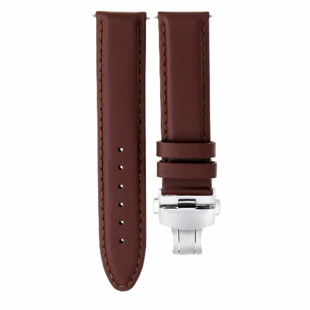 22mm Genuine Leather Watch Band Strap - Smooth Light Brown Replacement Strap Compatible with Breitling Avenger (Butterfly Clasp) | Premium Watch Accessory for Men, Business & Casual Wear