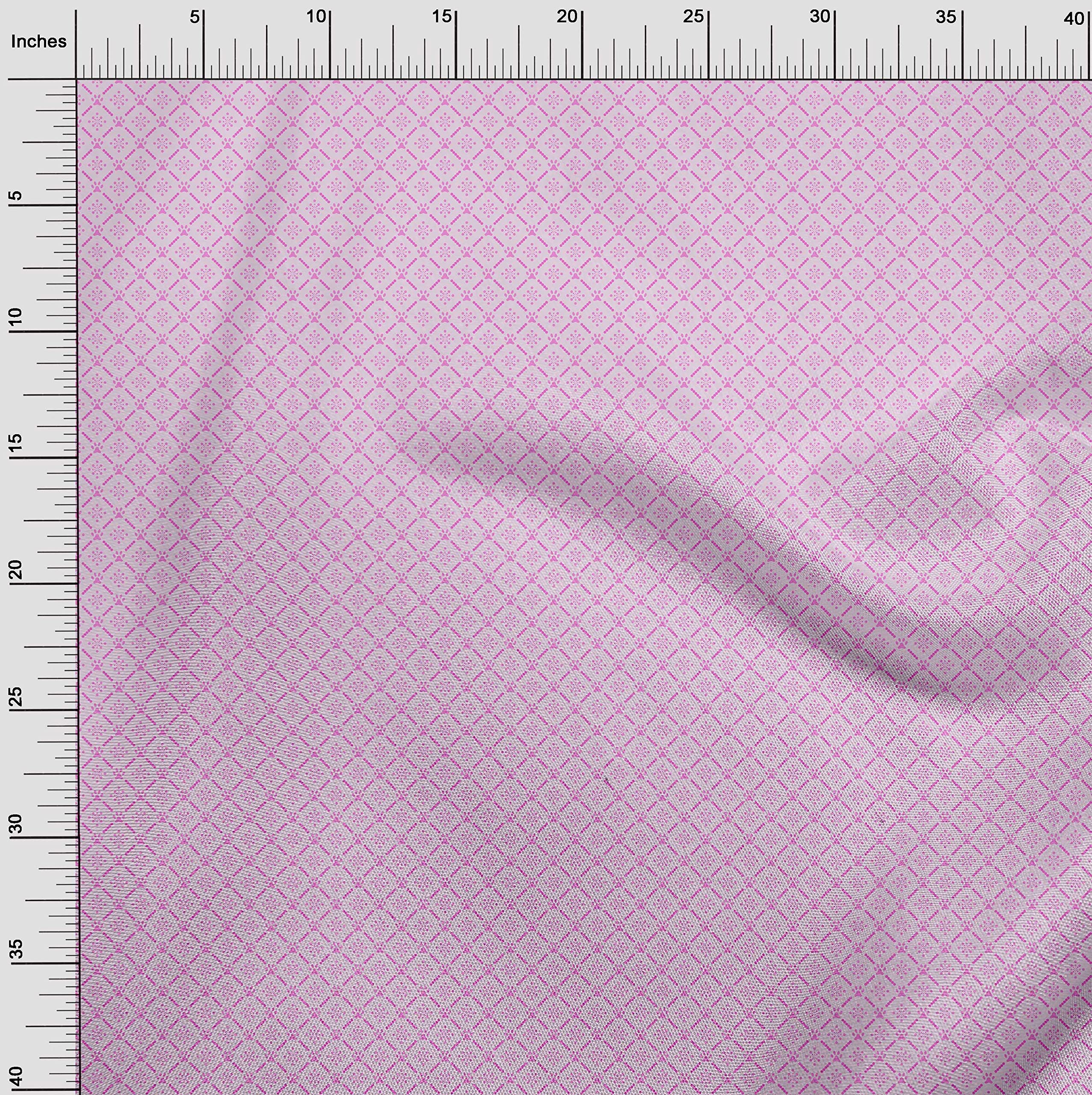 oneOone Viscose Jersey Pink2 Fabric - Soft Kids Dress Material, 60 Inch Wide Printed Fabric by The Yard - Perfect for DIY Children's Clothing, Summer Dresses & Craft Projects