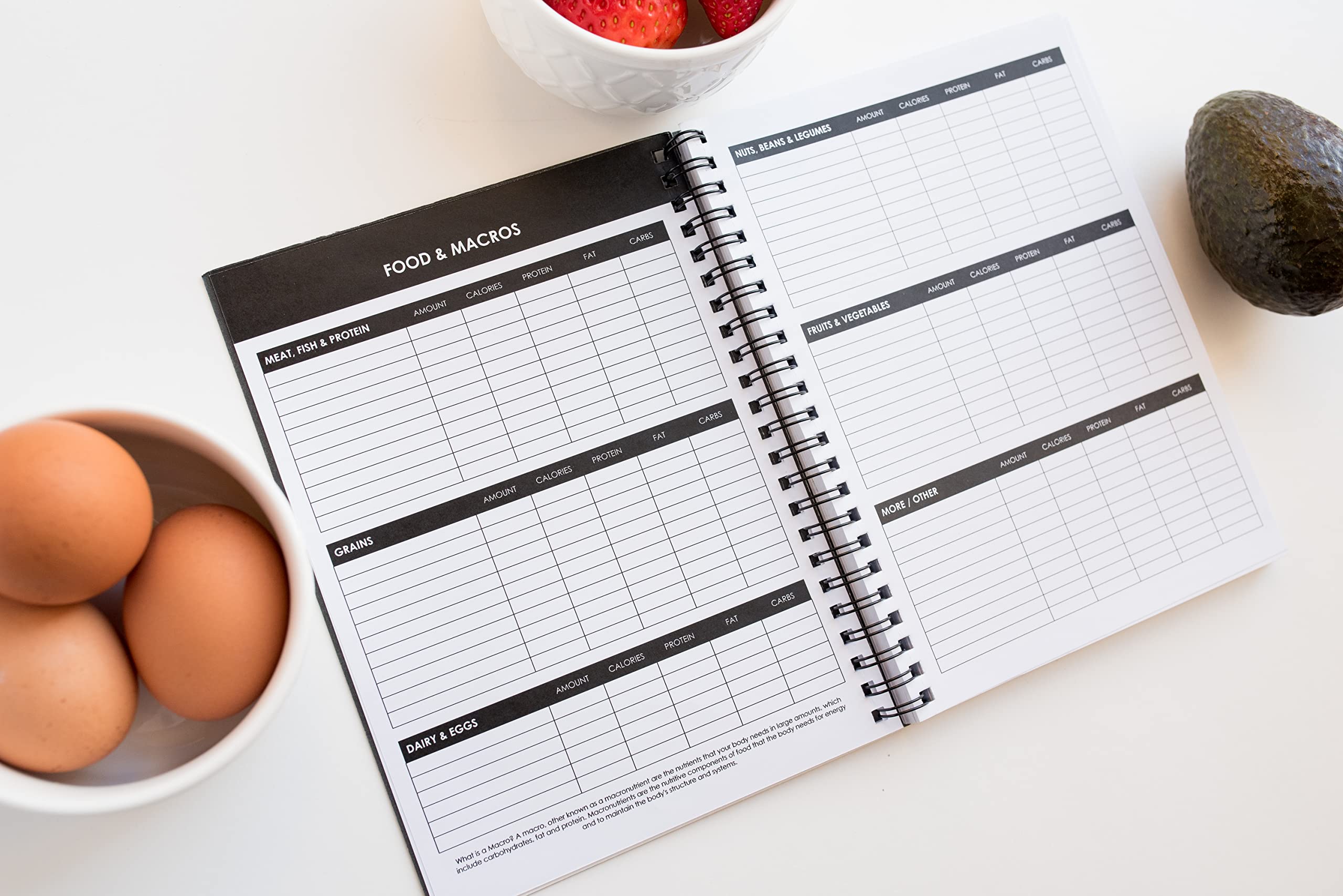 Best Food Journal for Weight Loss & Nutrition Tracking - 8x6 Inch Macro Tracker & Food Diary | Perfect for Meal Planning, Fitness Goals & Healthy Lifestyle