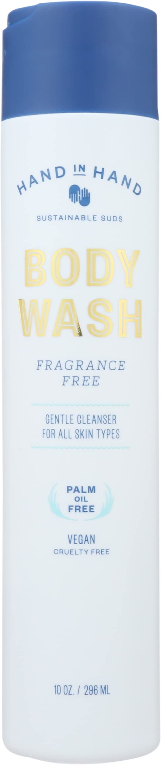 Fragrance-Free Body Wash for Sensitive Skin - 10 oz | Gentle & Hypoallergenic Cleanser for Daily Shower & Bath | HAND IN HAND