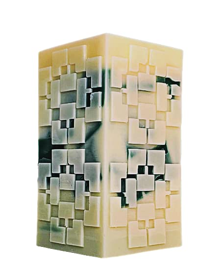 Tender Greens Chunk Pillar Scented Candle - Natural Soy Wax Aromatherapy Candle for Home, Relaxation & Meditation - Perfect for Living Room, Bedroom & Spa