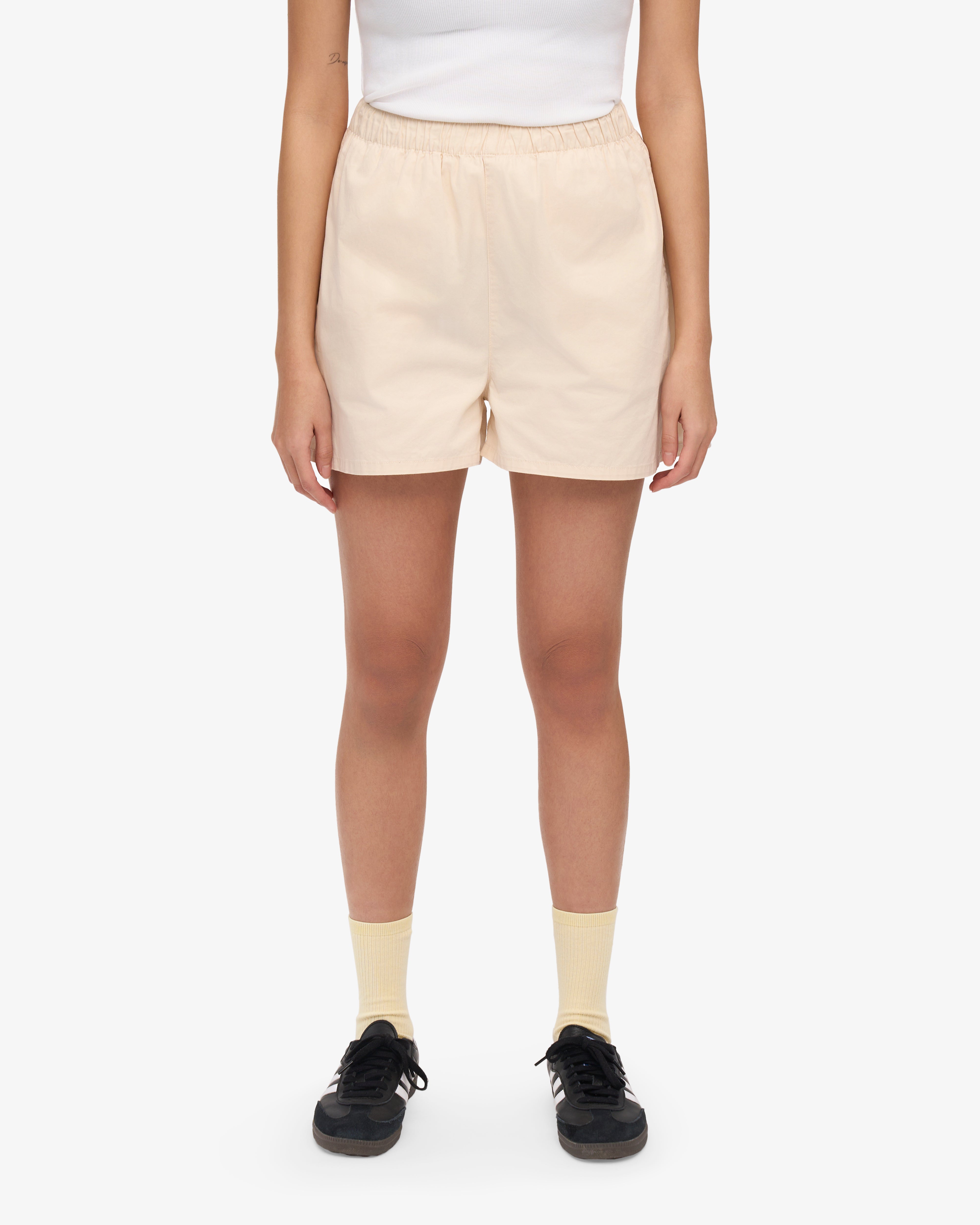 Organic Cotton Women's Twill Shorts - Ivory White | Comfortable & Breathable for Summer, Travel & Casual Wear