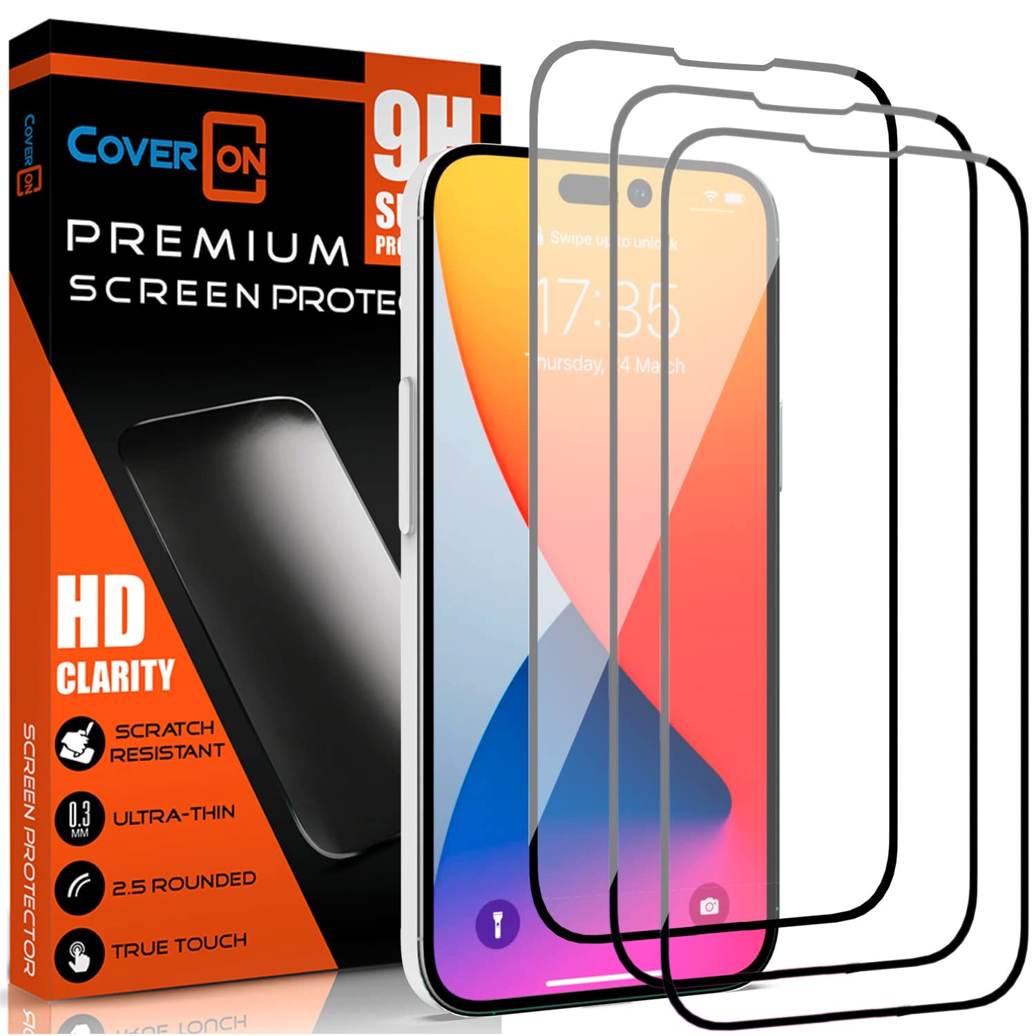 iPhone 14 Pro Max Screen Protector 3-Pack - 9H Hardness Tempered Glass for Shatterproof Protection | Case Friendly for Daily Use