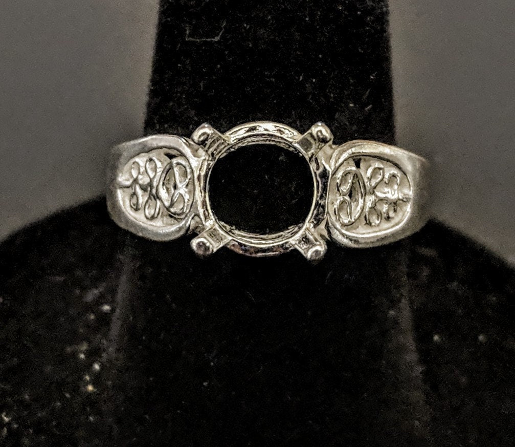 Solid Sterling Silver or 14kt Gold 5mm Round 4-Prong Filigree Pre-Notched Ring Setting - Size 7 (163430/143430) - Perfect for Engagement Rings, Wedding Bands & Jewelry Making