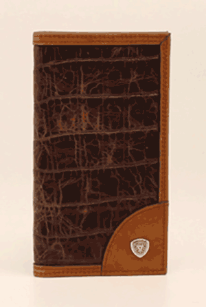 Ariat Rodeo Genuine Leather Wallet for Men - Western Style Cowboy Bifold with RFID Protection - Perfect for Rodeo, Ranch Work & Outdoor Adventures