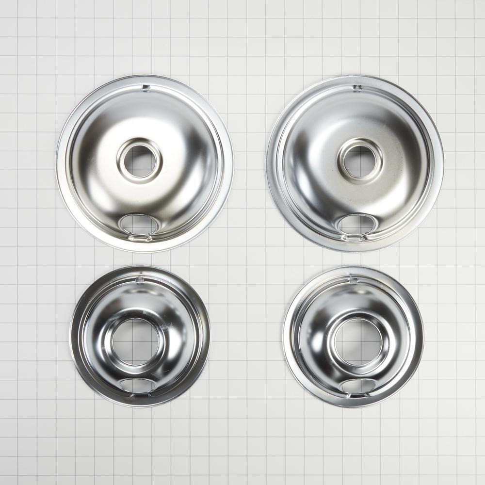 Amana W10278125 Round Electric Range Burner Drip Bowls - Replacement Parts for Stove Top Drip Pans - Perfect for Kitchen Appliance Maintenance and Cleaning