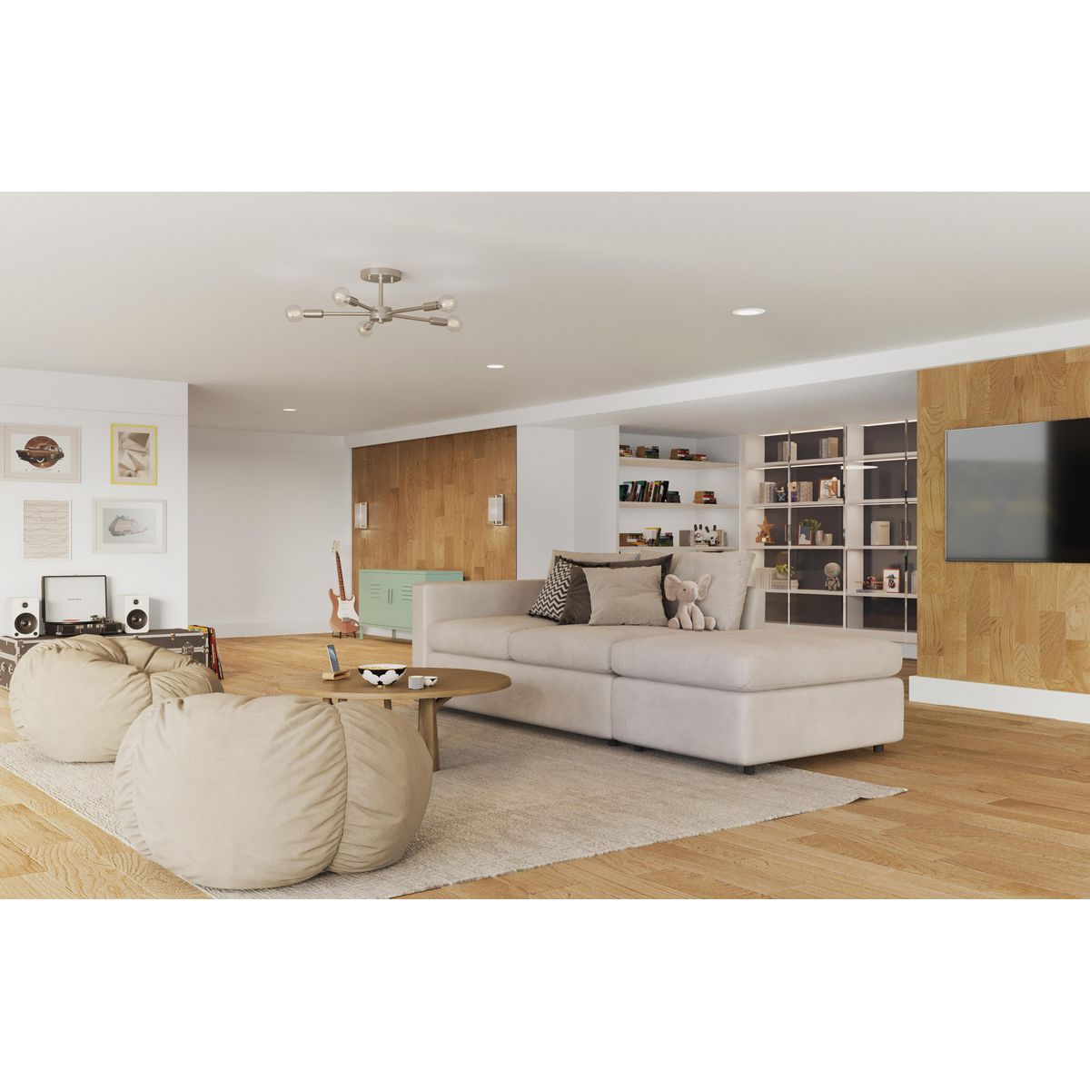Delayne Collection 5-Light Semi Flush Mount Ceiling Fixture - Modern Lighting for Bedroom, Hallway & Entryway