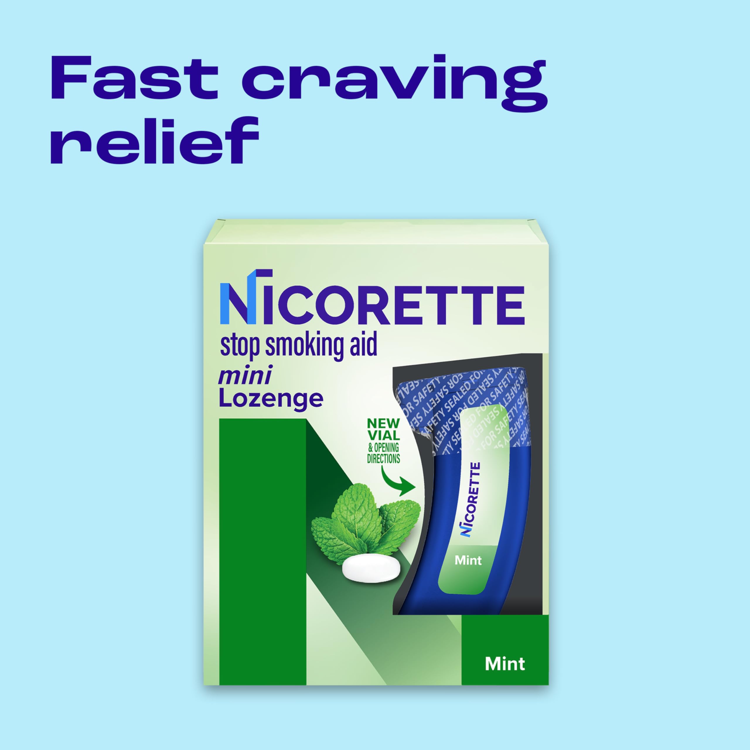Nicorette 4mg Mini Nicotine Lozenges for Smoking Cessation - Mint Flavored Quit Smoking Aid, 101 Count - Helps Reduce Cravings & Withdrawal Symptoms for Smokers Trying to Quit