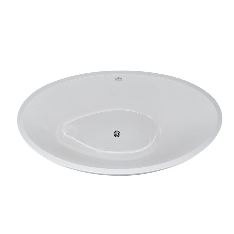Air Tub Designer Collection Carli Drop-In White Oval 6-Jet Acrylic Bathtub 66 x 36 x 25 Inch - Luxury Spa Experience for Modern Bathrooms