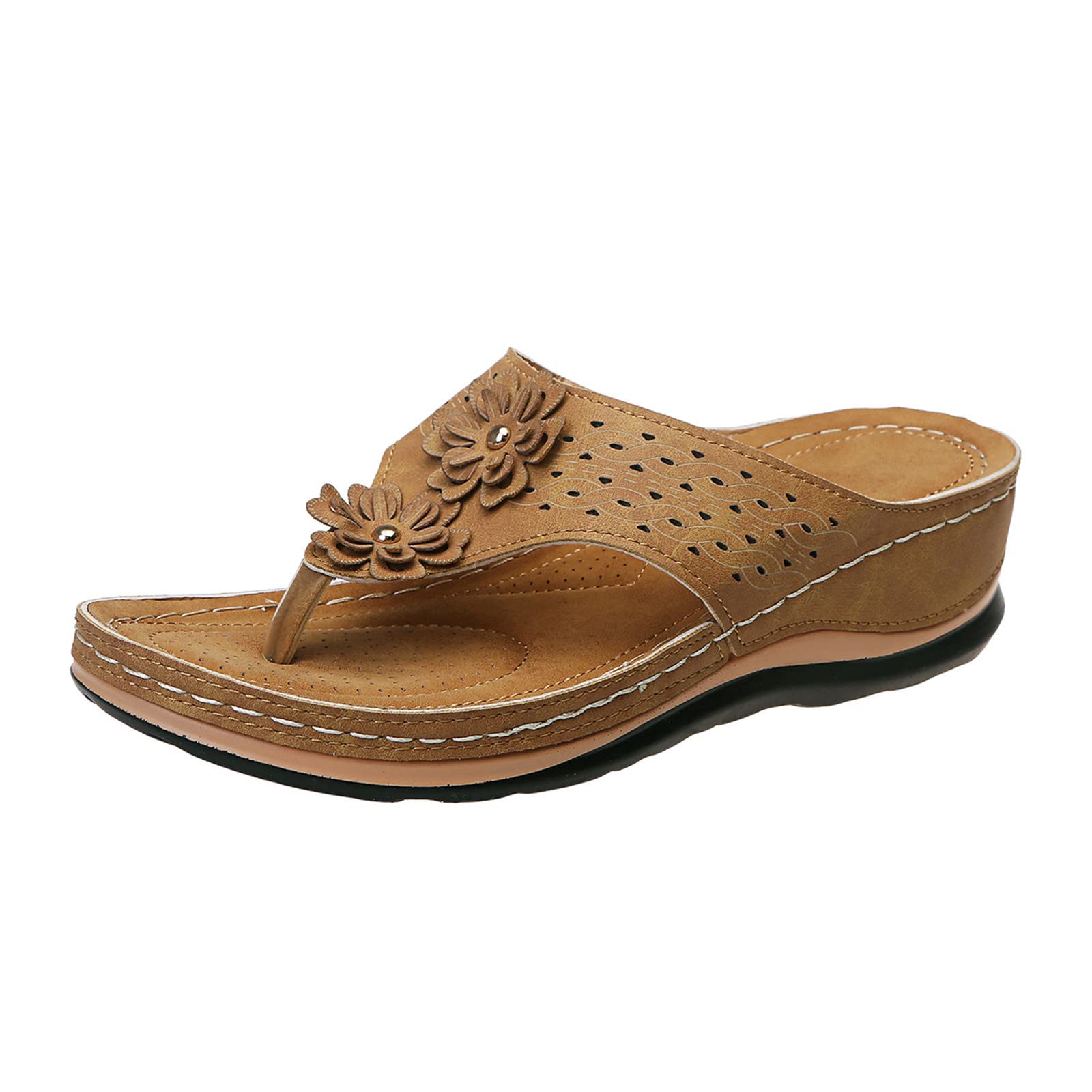 Women's Comfortable Dressy Summer Sandals with Bling - Flat Sandals for Casual Outings, Beach Wear & Evening Events | Sandalias De Mujer Elegantes
