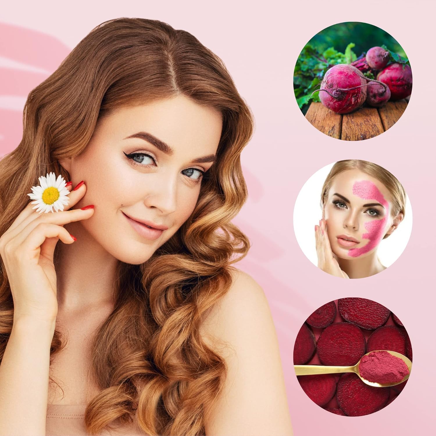 Organic Beetroot Powder for Skin, Face & Hair Care | 100g Natural Vegan Superfood | DIY Face Masks, Smoothies & Beauty Recipes | Glow Boost & Anti-Aging Solution