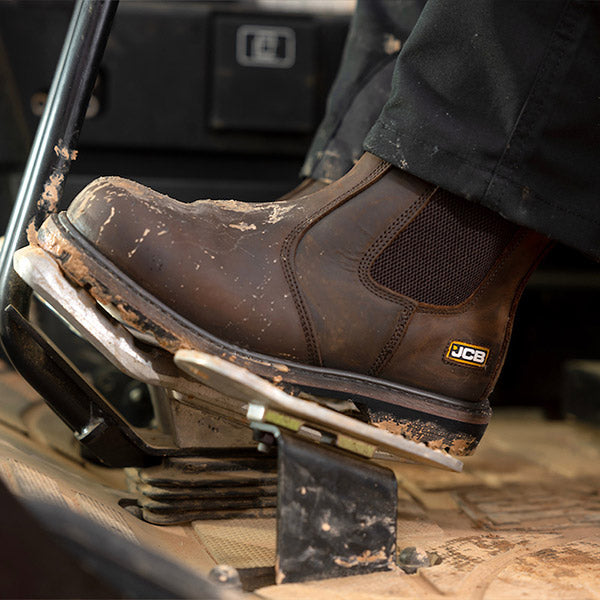 JCB Farley Dealer Safety Boots - Men's Waterproof Steel Toe Work Boots for Construction & Outdoor Work - OSHA Compliant Safety Shoes for Heavy Duty & Industrial Use