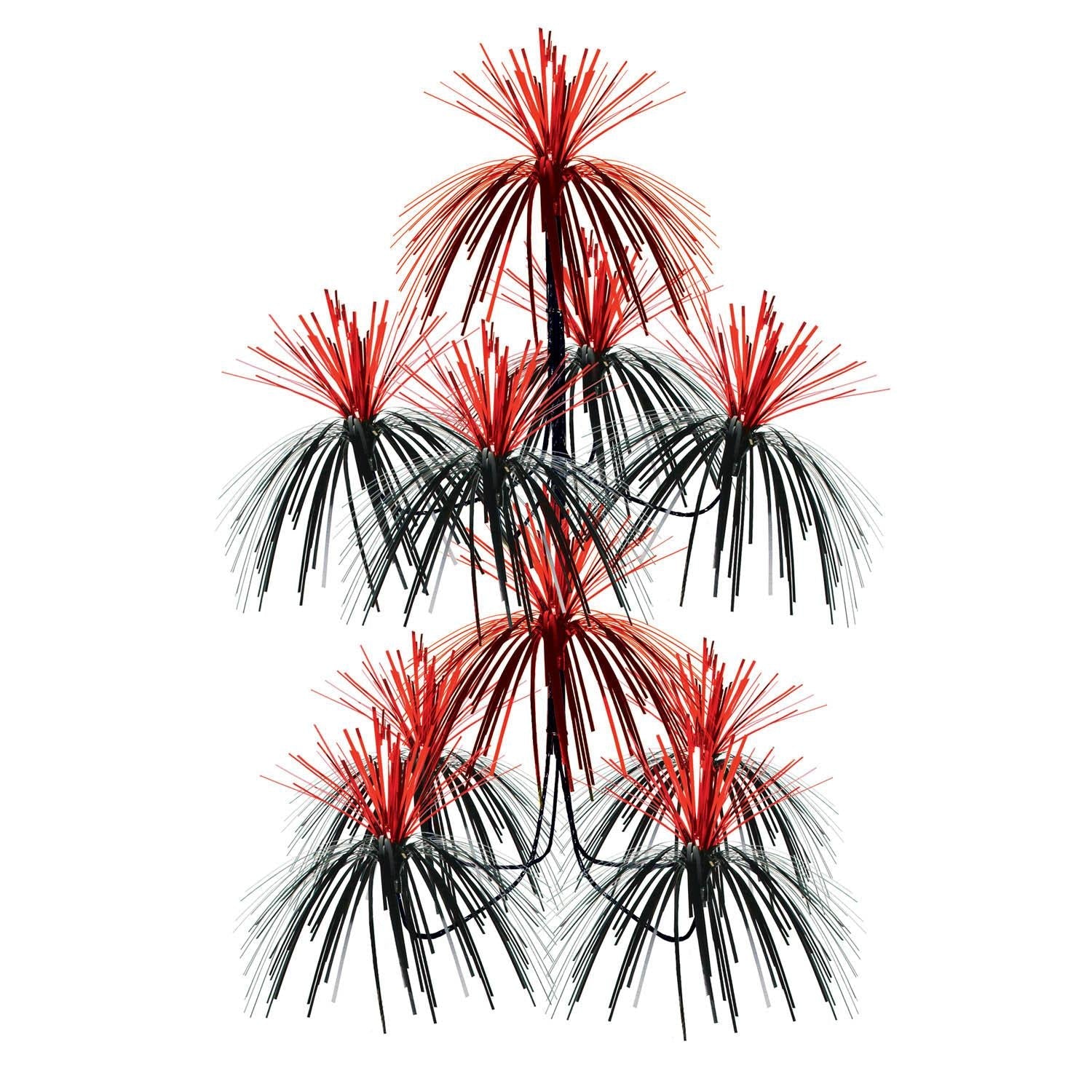 12 Pack Beistle Firework Party Chandelier Decorations - Black & Red Hanging Ornaments for 4th of July, Halloween, New Year's Eve & Birthday Party Decor