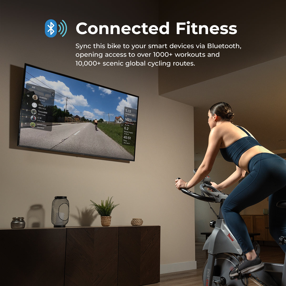 Smart Magnetic Belt Drive Indoor Cycling Exercise Bike - Quiet & Smooth Home Workout Bike for Cardio & Fitness Training - Perfect for Home Gym, Apartment & Small Spaces