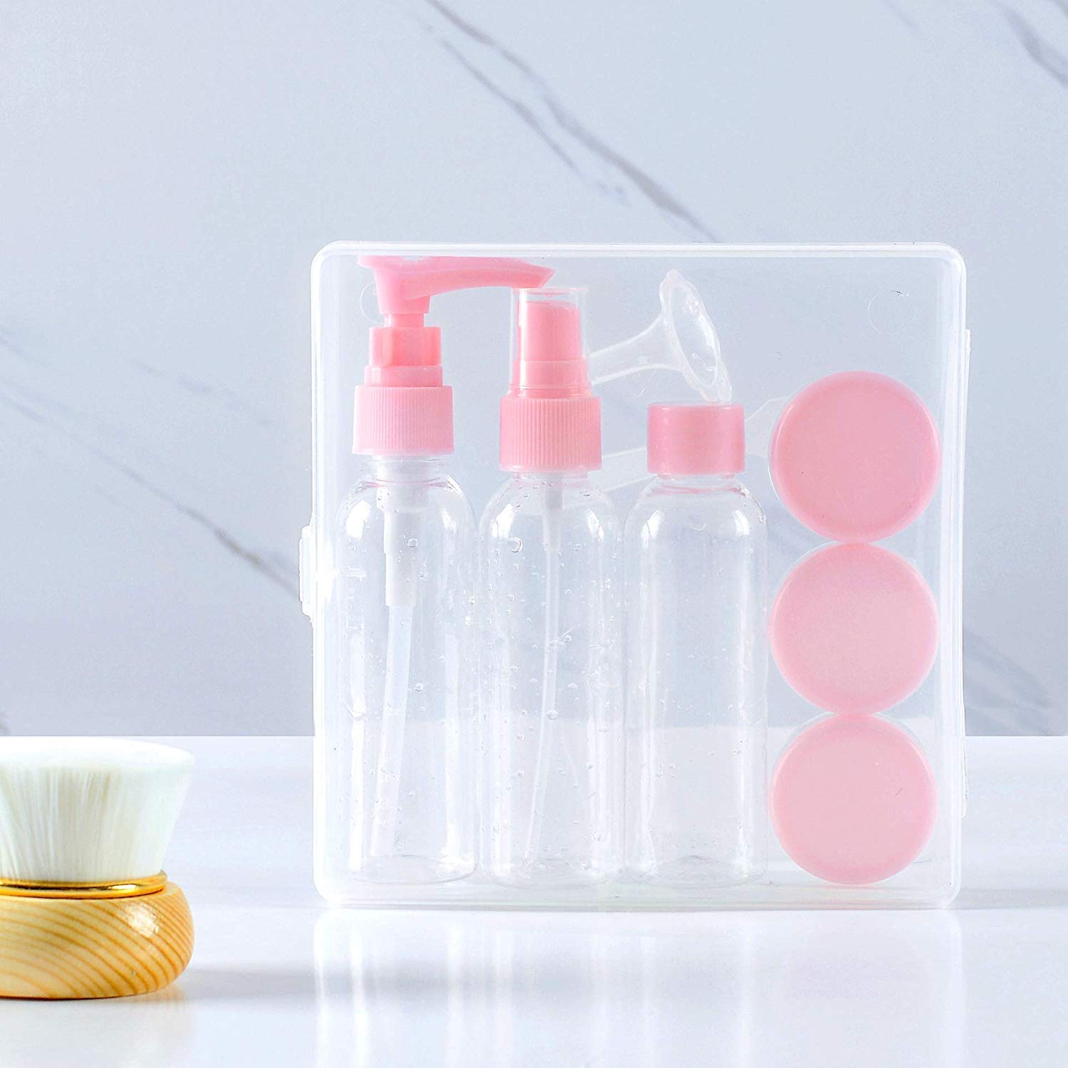 6-Piece Transparent Plastic Travel Bottle Set - Refillable Cosmetic & Perfume Spray Bottles for Toiletries | Leak-Proof Travel Accessories for Makeup, Skincare & Hair Care (Ideal for Airplane, Gym & Vacation)