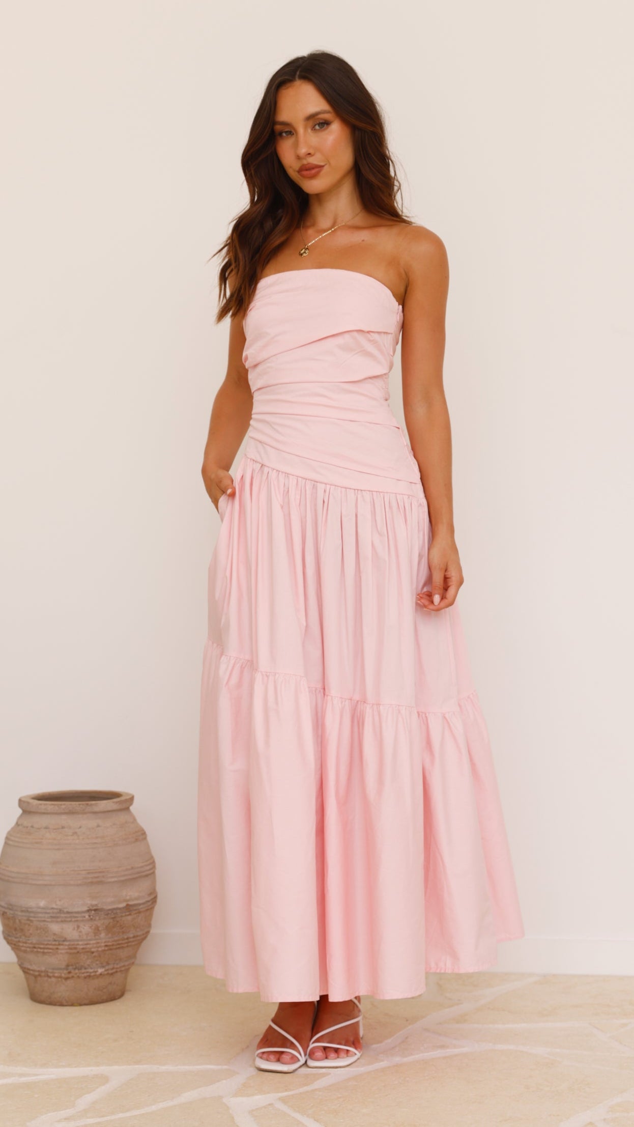 Lola Maxi Dress for Women - Flowy Long Summer Dress in Pink | Beach Wedding, Vacation, Party Outfit