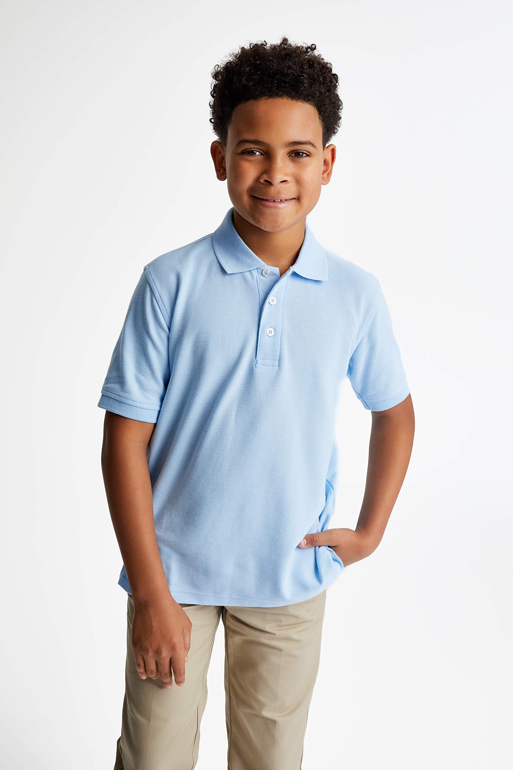 French Toast Boys Short Sleeve Pique Polo Uniform Shirt - Standard & Husky Fit - Comfortable School Uniform for Boys - Perfect for School, Church and Special Occasions