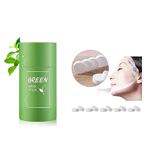 Green Tea Cleansing Face Mask - Oil Control & Anti-Acne Compressed Sheet Mask with 5 Coins (6 Pack) for Women & Girls - Perfect for Daily Skincare & Travel Essentials