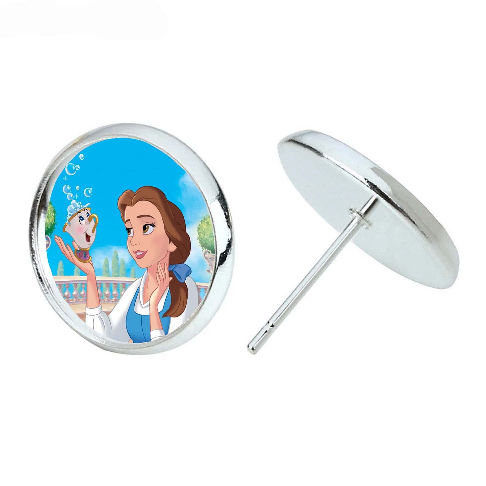 Disney Beauty and the Beast Inspired Belle Maid Earrings - Elegant Costume Jewelry for Cosplay, Themed Parties & Disney Fans