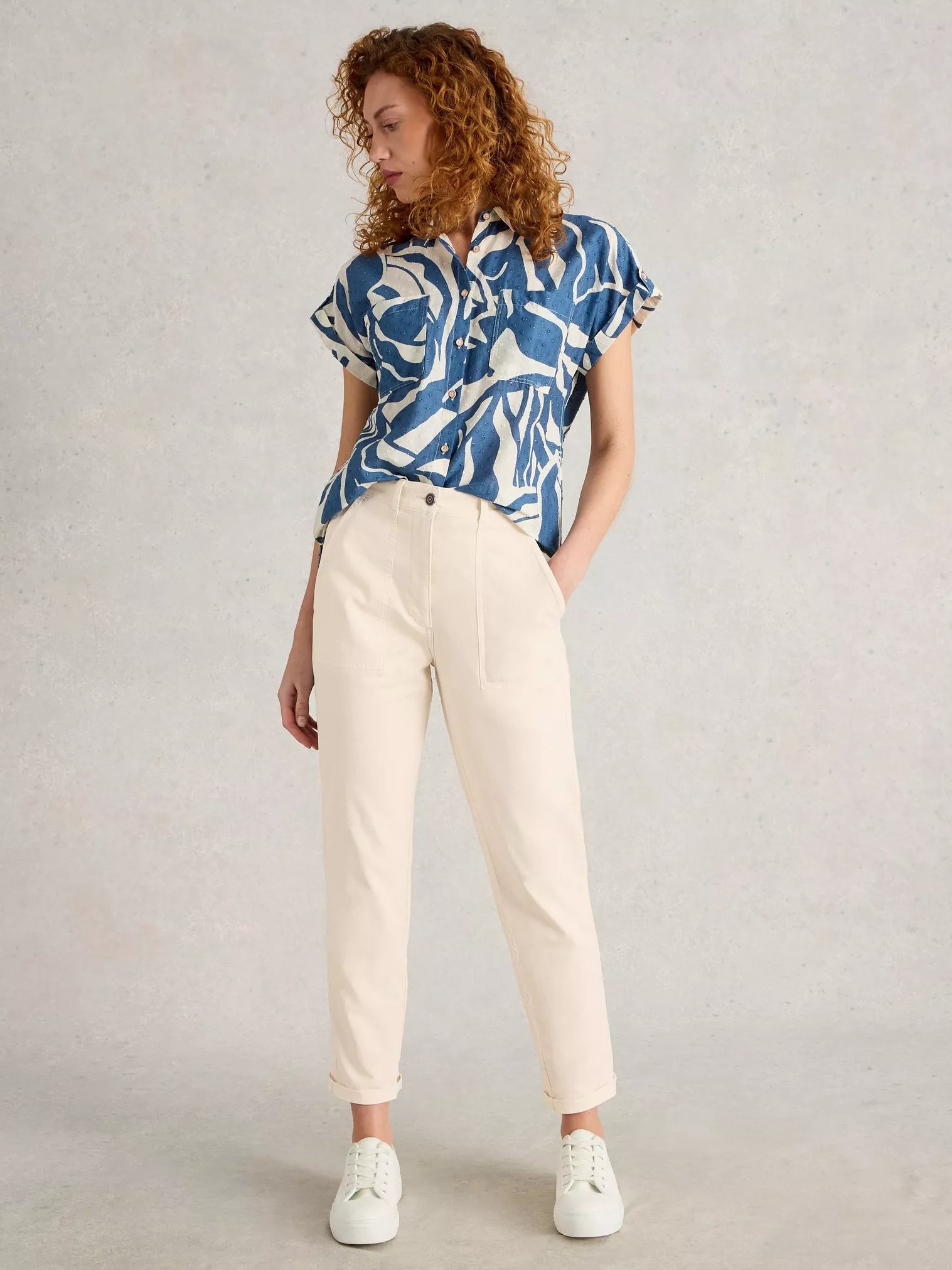 442668 Twister Chino Natural Trouser - Men's Comfortable Stretch Casual Pants for Work, Office & Everyday Wear