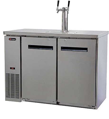 Kegco Commercial-Grade Dual Tap Kegerator - Beer Keg Refrigerator & Cooler for Home Bars, Restaurants, and Parties | Stainless Steel Draft Beer Dispenser with Temperature Control
