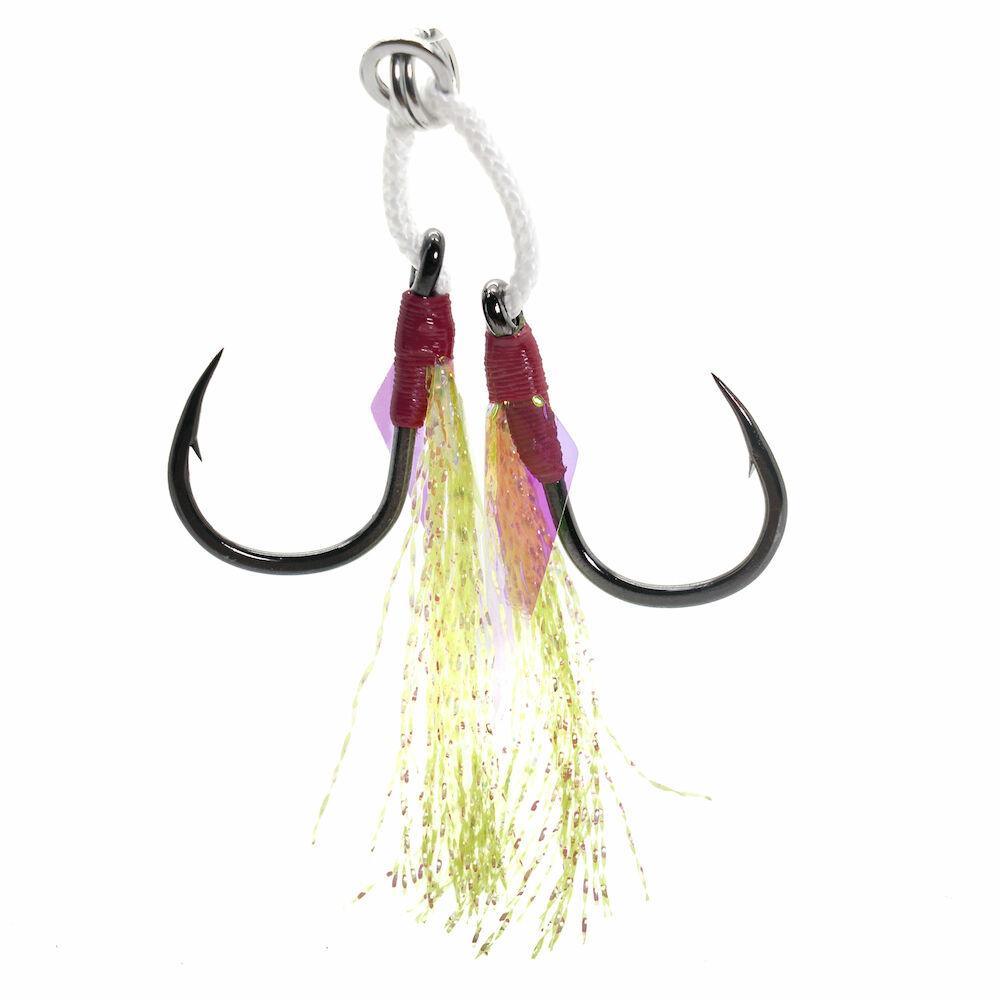Mustad J Assist4 Light Double Jigging Assist Rig - Premium Saltwater Fishing Lures for Bass, Walleye & Trout - Ideal for Deep Sea, Freshwater & Ice Fishing
