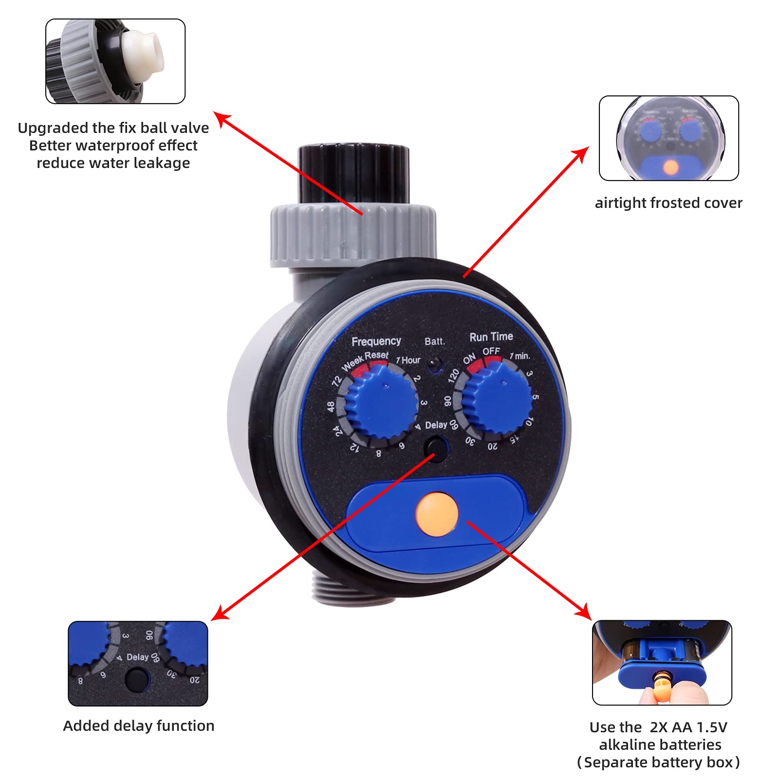 Programmable Garden Sprinkler Timer - Waterproof Outdoor Irrigation Controller with Zero Pressure for Lawns, Gardens & Plants | Perfect for Automatic Watering Systems & Drip Irrigation