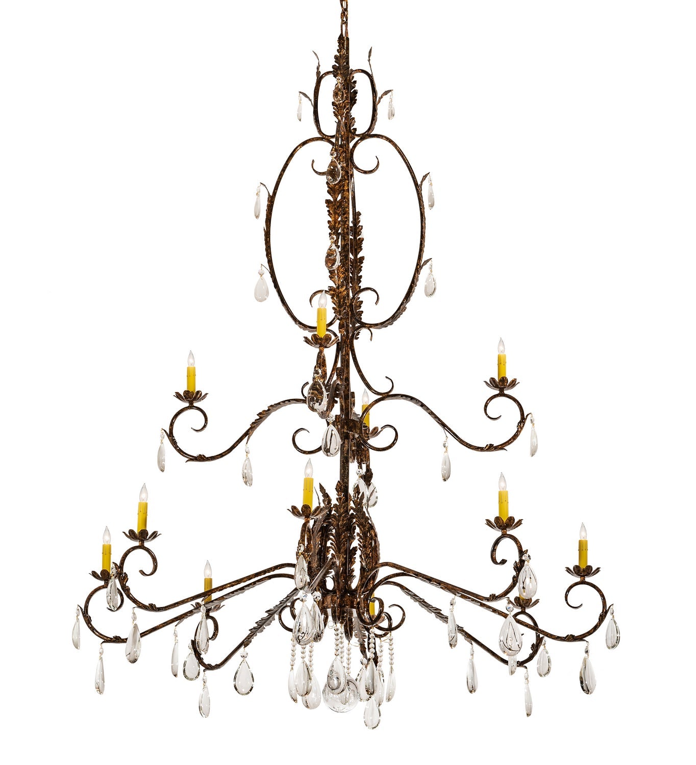 12-Light Crystal Chandelier for Dining Room - Modern Elegant Ceiling Light Fixture with LED Bulbs - Perfect for Home, Restaurant & Wedding Decor