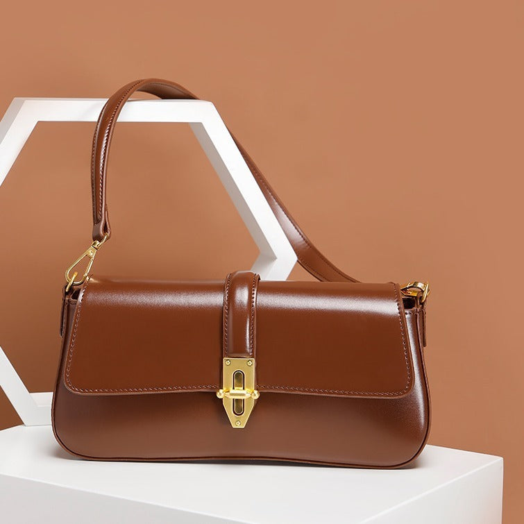 Genuine Leather Crossbody Shoulder Bag for Women - Stylish Underarm Tote & Baguette Purse - Perfect for Work, Travel & Everyday Use