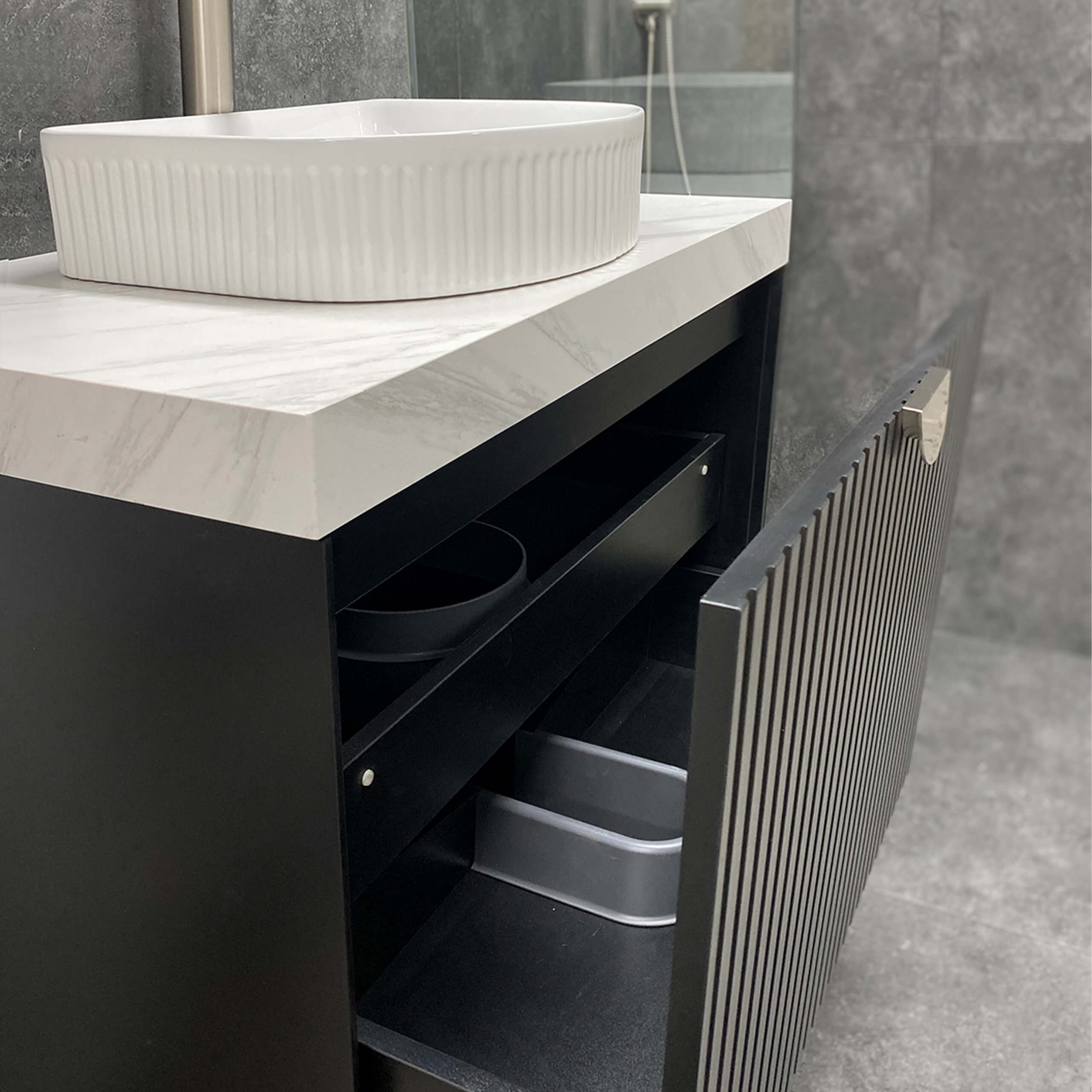 Marlo Single Basin Bathroom Vanity - Modern Sink Cabinet with Soft Close Doors & Drawers - Perfect for Small Bathrooms, Powder Rooms & Guest Baths